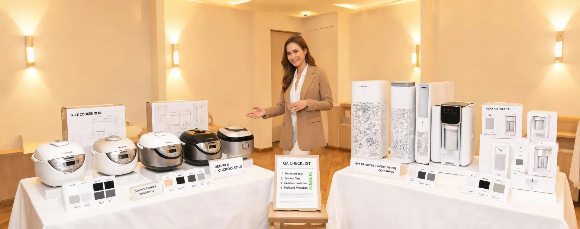 Cuckoo rice cooker and air purifier OEM sample room